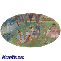 TSD3535 - Tranh sơn dầu mọi người vui chơi